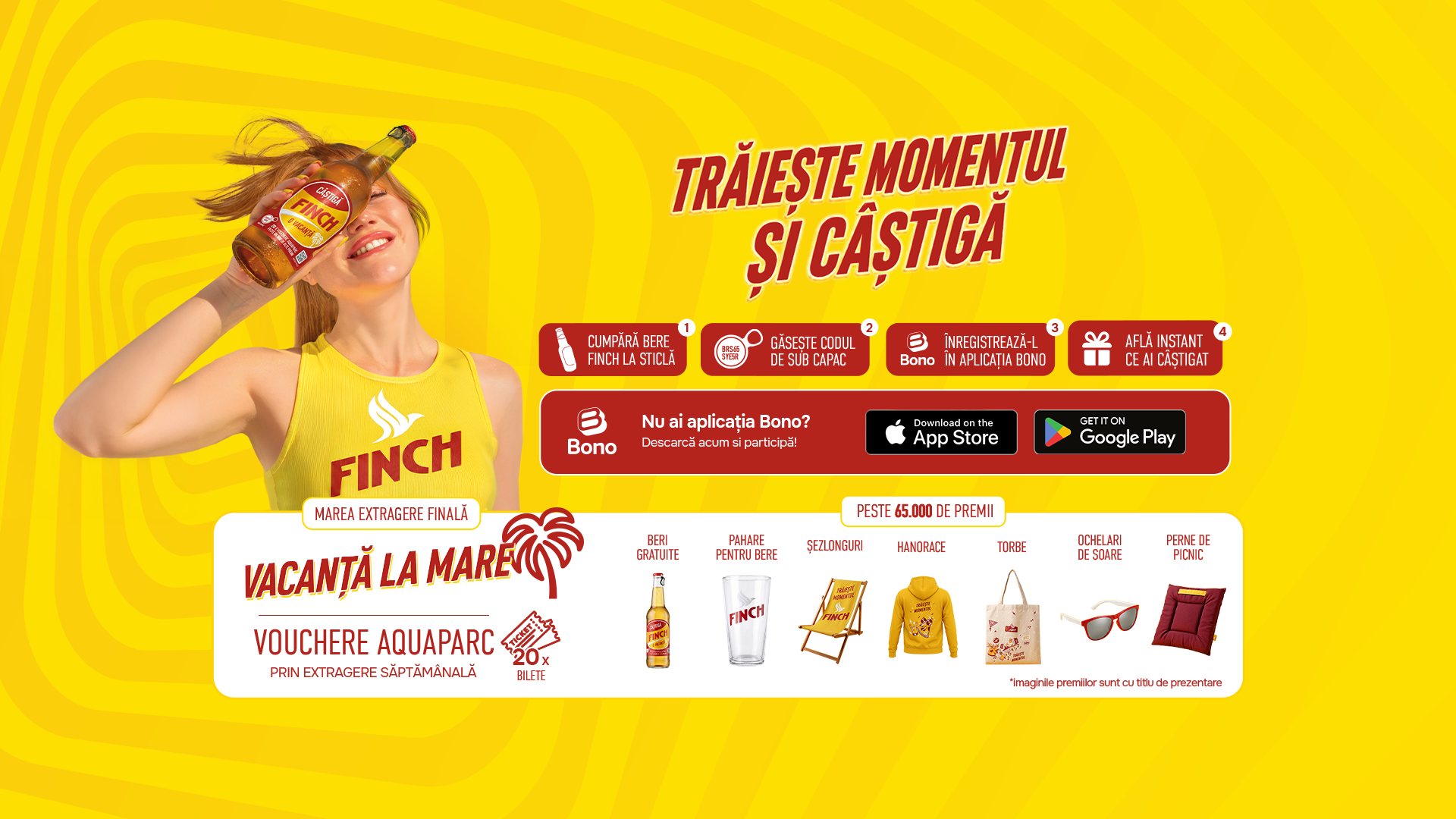 Finch — Trăiește momentul și câștigă. Descarcă aplicația Bono.